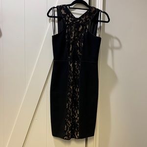 BCBG Little Black Dress with Nude Lace- Size 6